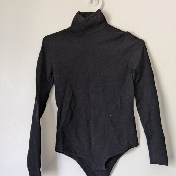 NWT Zara black turtleneck wool bodysuit - Picture 2 of 4